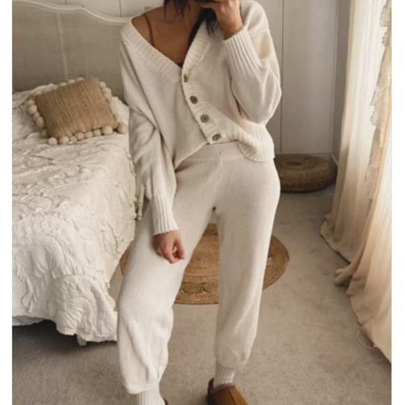 Free People Dresses & Skirts - BEST Free People Hailee Cardi Set - Powder Sand